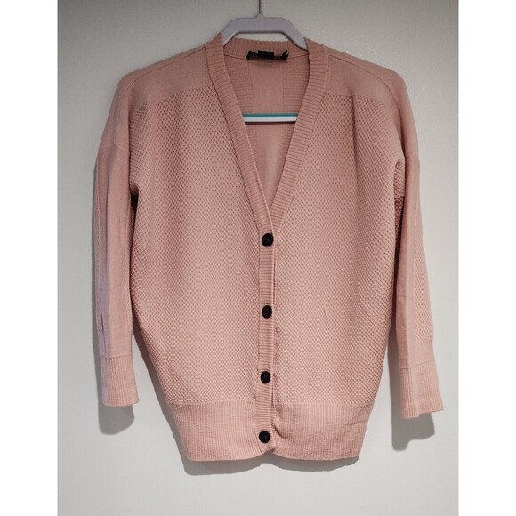 Vintage Pendleton Womens V-Neck Cardigan Sweater Pink 3/4 Sleeve Size PS - Picture 2 of 9